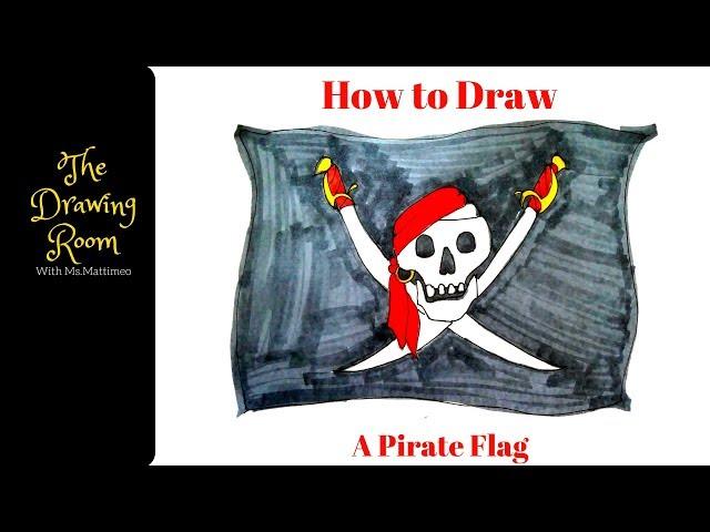 How to draw a pirate flag easy
