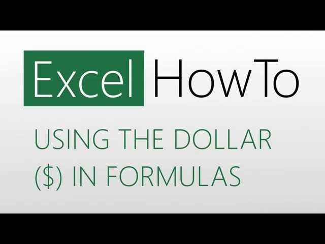 Excel How To: Using the Dollar ($) in Formulas