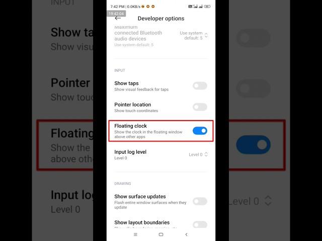 How to disable floating clock setting in xioami #shorts