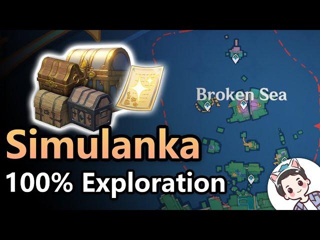 Simulanka 100% Exploration - All Chests & Jubilant Feathers Location - Broken Sea - 4.8
