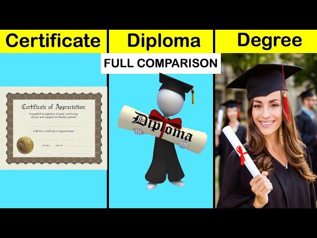 Certificate vs Diploma vs Degree Full Comparison in Hindi | Degree vs Diploma vs Certificate