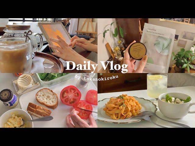 my weekly vlogwork, editing, drawing, goods introduction, healthy meal, cooking｜aesthetic life