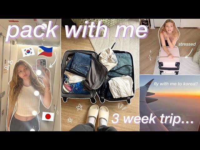 TRAVEL & PACK WITH ME FOR ASIA! *stressful* three weeks of traveling in korea, japan & philippines