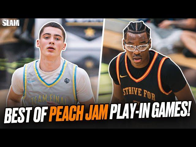 Bryce James and Jake West in the Nike EYBL Peach Jam Play-In Game 