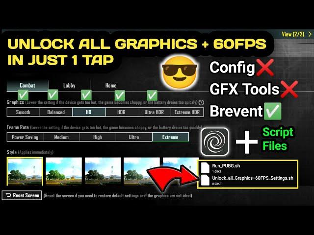 How to Unlock All Graphics + 60fps in Pubg Mobile Using Brevent in just 1 Tap  | Easy Unlock