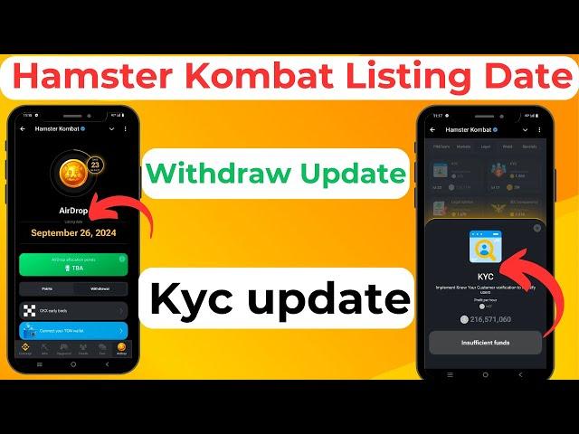 Hamster Kombat On Exchanges || Hamster Kyc New Update ||  Hamster Kombat Withdrawal #hamsterkombat