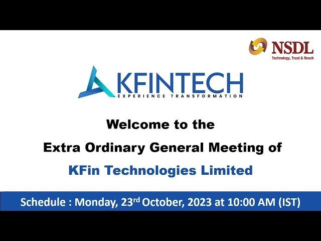 KFin Technologies Limited | Extraordinary General Meeting (EGM)