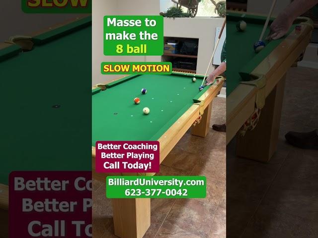 MASSE 8 BALL IN SIDE POCKET IN SLOW-MO #billiardtricks #shorts #trickshot #trickshots