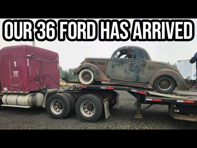 Our 1936 Ford 3w FULL Of Parts Has Arrived…In Detroit???