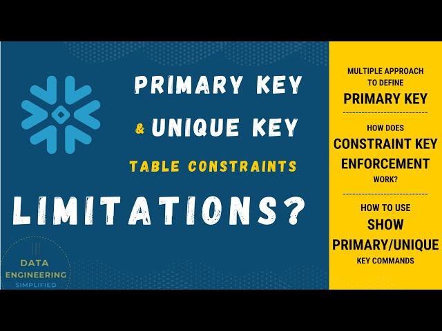 Discover How Primary and Unique Key Constraints Work in Snowflake?