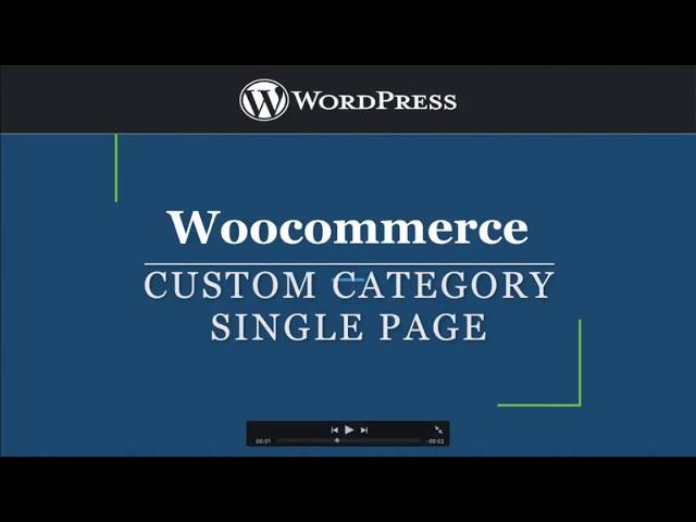 Custom Woocommerce Product Category Single Page | WordPress