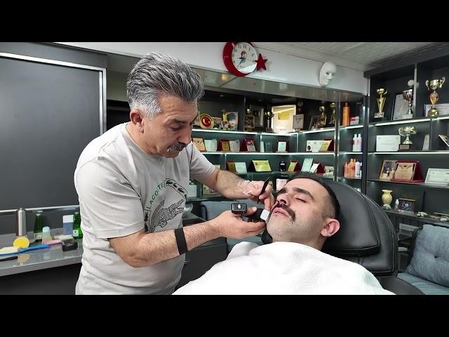 ASMR FULL CARE WITH TURKISH BARBER:HAIR AND BRAVE TRIMMING, SKIN CARE, BODY MASSAGE @Recepyakutasmr