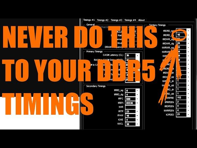 NEVER DO THIS TO YOUR DDR5 TIMINGS on intel (AMD works differently)