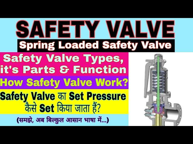 Safety Valve / Types, Parts & Function / Working Principle of Spring Loaded Safety Valve [Hindi]