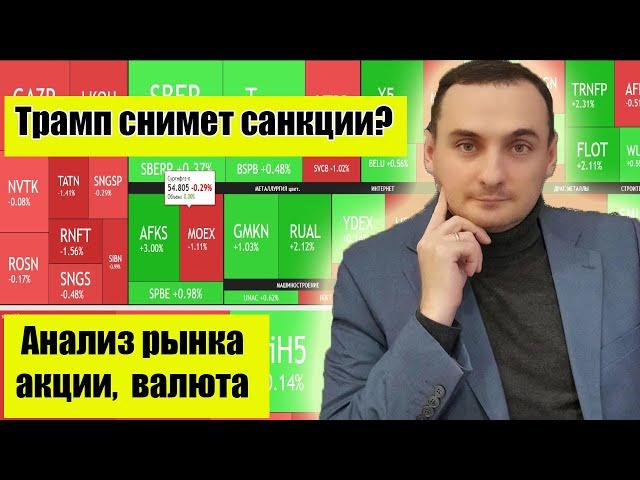 Трамп снимет санкции? Анализ рынка акций ММВБ 11.03. Обвал акций США. Нефть. Золото. Курс доллара.