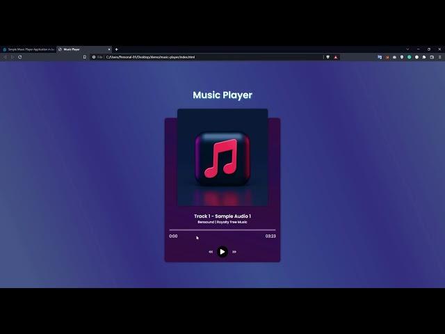 Simple Music Player Application in JavaScript DEMO