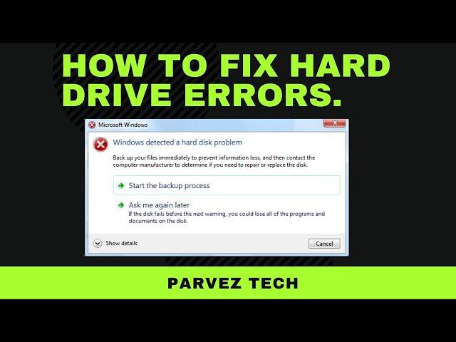 How to fix hard drive errors.#PARVEZ TECH, #computertipsandtricks.