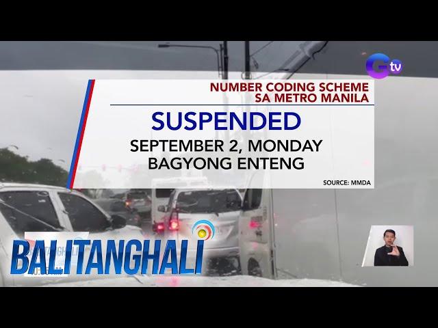 Number coding scheme sa Metro Manila, suspendido ngayong September 2, 2024 | Balitanghali