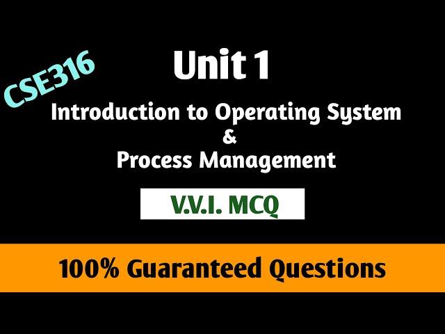 Important MCQs | Unit 1 | Operating System |  CSE316 | LPU