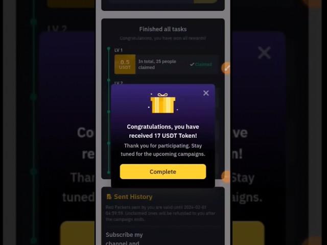 Received 25 USDT || Binance Crypto Box Red Packet Payment Proof || Redeem Free USDT