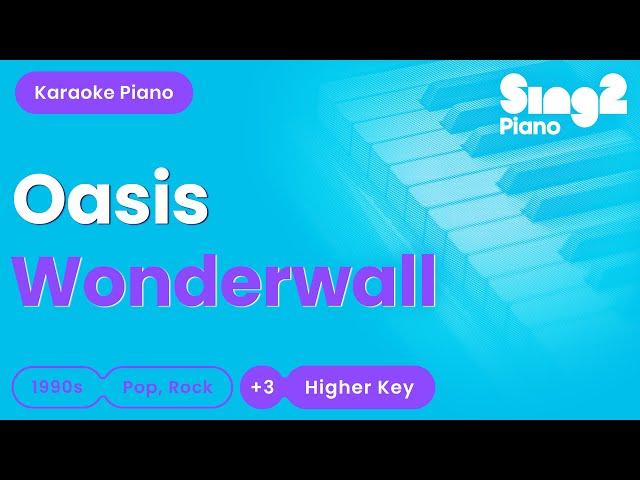 Oasis - Wonderwall (Higher Key) Piano Karaoke