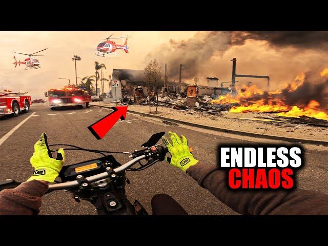 RIDING IN THE DISASTER ZONES FROM LA WILDFIRES.. *FOOTAGE*