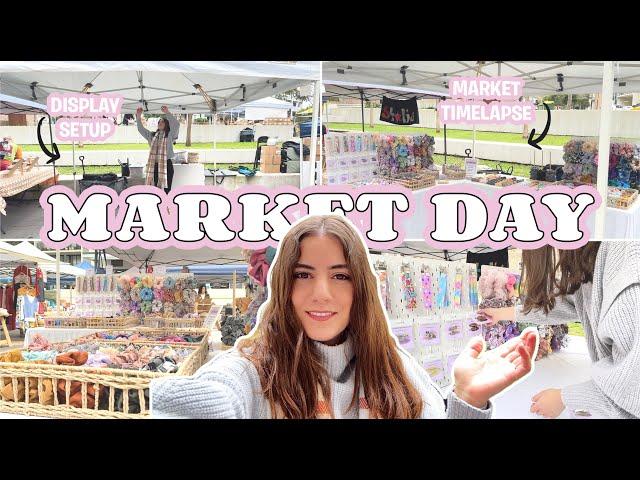 Sunday Market Day Vlog - display setup, sales & best seller | Scrunchie Craft market Popup vending