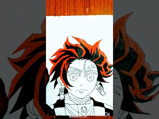 Tanjiro Drawing #shorts #youtubeshorts #shortsfeed #shortsviral #anime #tanjiro #drawing