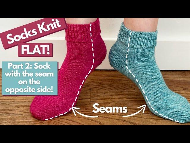 Socks Knit Flat Part 2! Sock with the seam on the opposite side