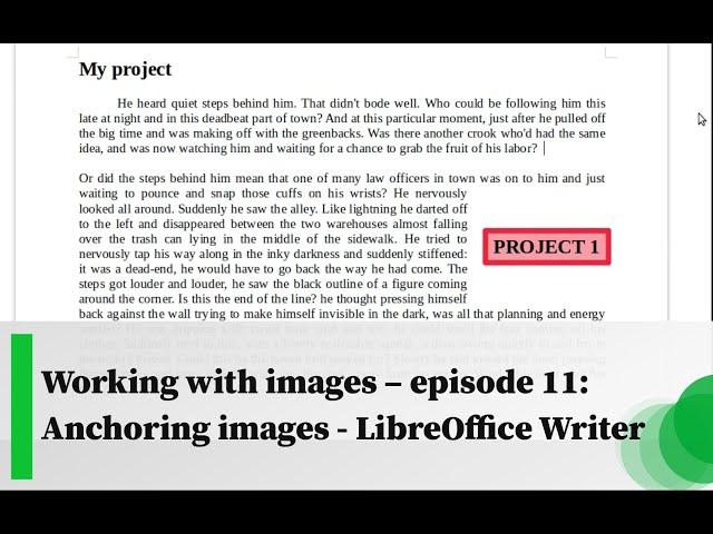 Working with images – episode 11: Anchoring images - LibreOffice Writer