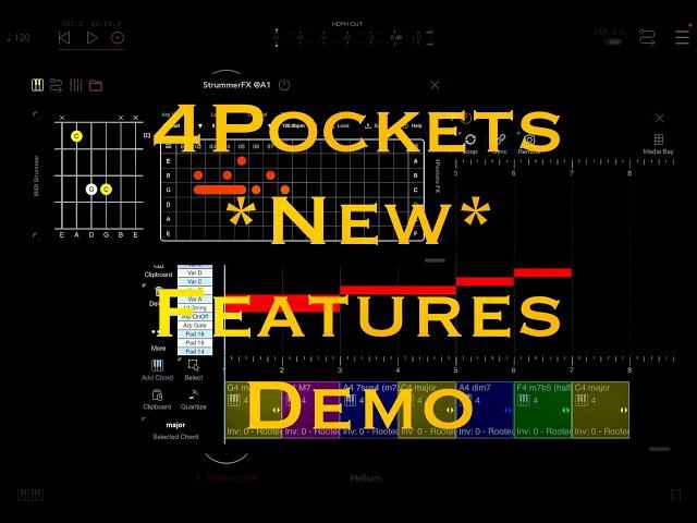 Demo of new 4Pockets Helium Chord Features with MIDI Strummer