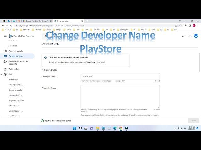 Change Developer Name Google Play