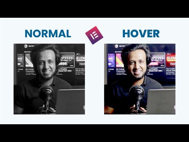 Black & White TO Color Image on Hover using Elementor