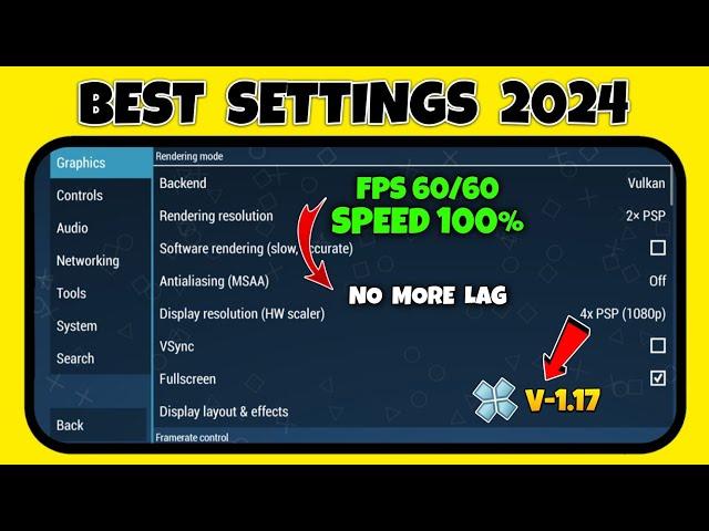 PPSSPP Best Settings For Android 2024 | No Lag Smooth Gameplay | PSP Gamer