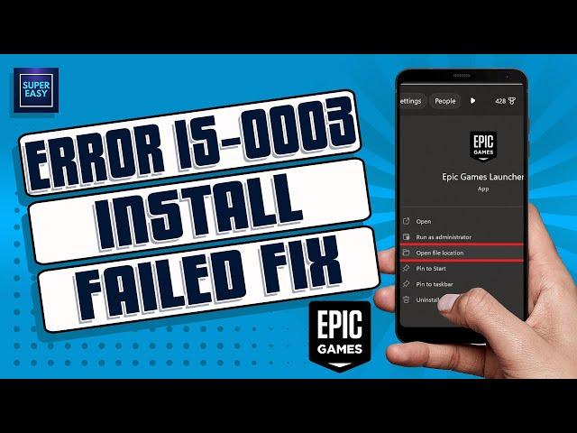 [How To Fix] Epic Games Error “IS-0003: Install Failed - Could Not Create Directory” On PC