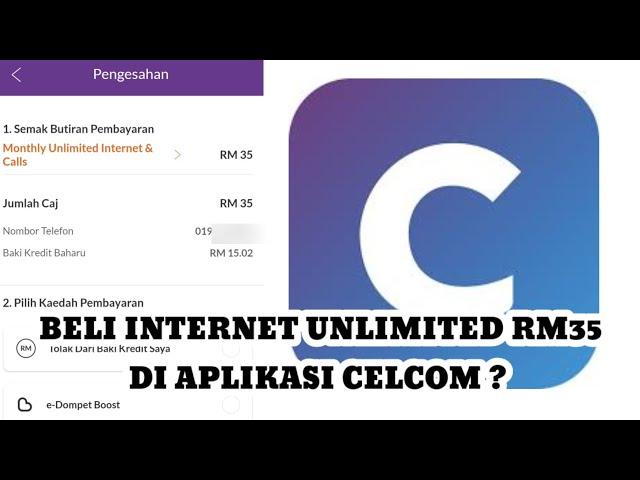 CARA BELI INTERNET UNLIMITED 35 DI APLIKASI CELCOM ?