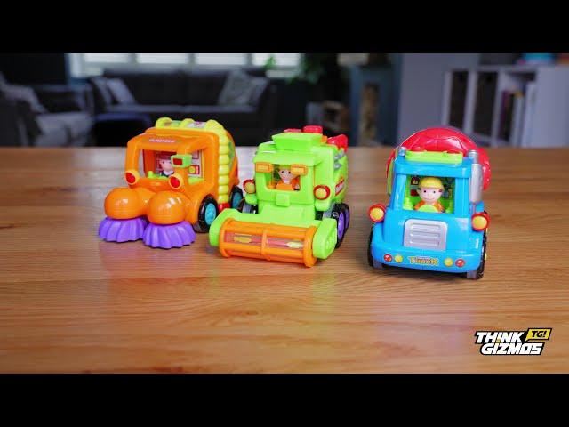 Think Gizmos TG641 Push And Go Car Toy Vehicles - Set of 3 Friction Powered Push & Go Cars