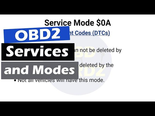 OBD2 Scantool Modes and Services