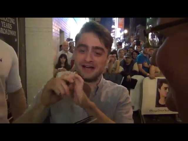 Daniel Radcliffe Greets Fans Stage Door The Cripple of Inishmaan