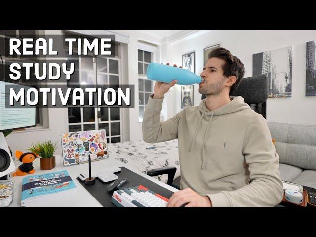 REAL TIME study with me (no music): 8 HOUR Productive Pomodoro Session | KharmaMedic