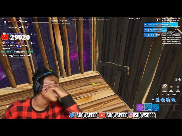 IShowSpeed Cries After Getting Scammed On Fortnite Wager's