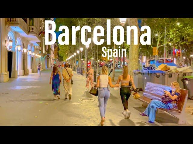 Barcelona, Spain  - Night Walk - 2021 - 4K-HDR Walking Tour (▶51min)