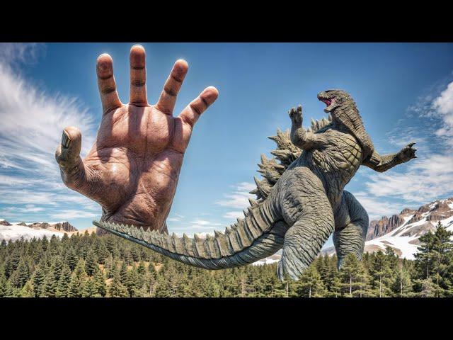 Colossal Hand from Sky picks up Godzilla