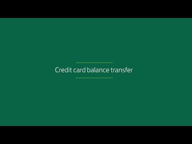 What's a Credit Card Balance Transfer? | Lloyds Bank Video