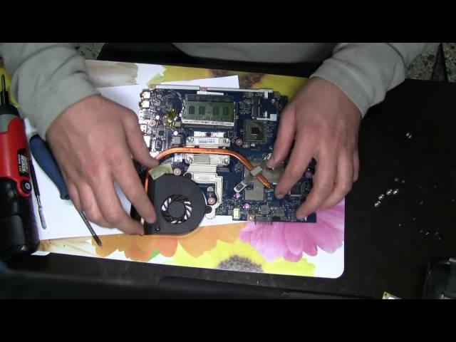 Packard Bell EasyNote PEW91 disassembling and fan cleaning, разборка и чистка ноутбука