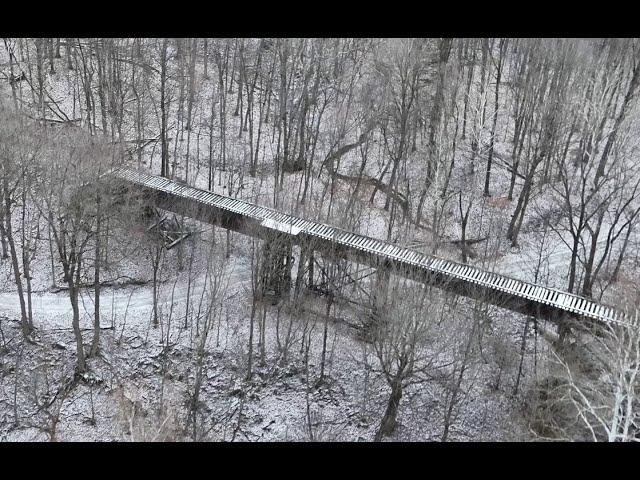 Delphi 4K - Deer Creek & Monon High Bridge with Snow Coverage