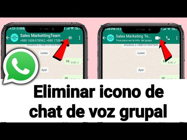 Cómo eliminar el icono de chat de voz grupal de WhatsApp |Eliminar el chat de voz grupal de WhatsApp