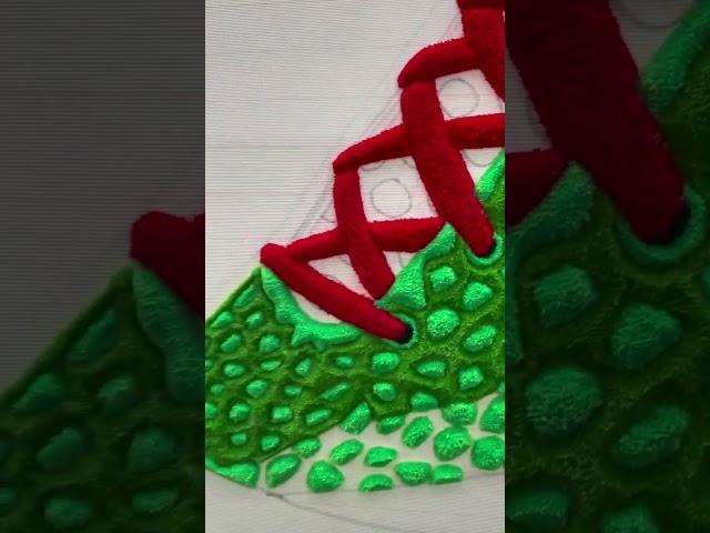 Insane details on this “Grinch” Nike Kobe 6 rug   @raspa_rugs #kobe #kobebryant #nike