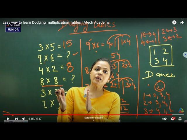 Easy way to learn Dodging multiplication Tables | Atech Academy