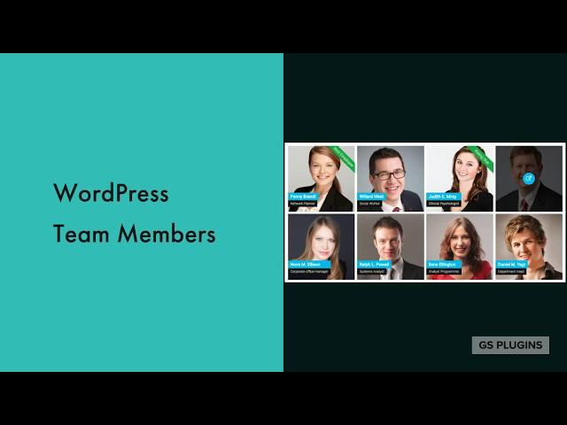 Best WordPress Team Members Plugin - GS Team Members